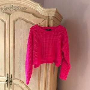 Neon Pink Crop Sweater
